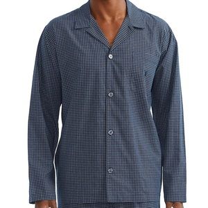 NWT Polo Ralph Lauren Pajama Shirt Plaid Mens Long Sleeve Button Up Blue